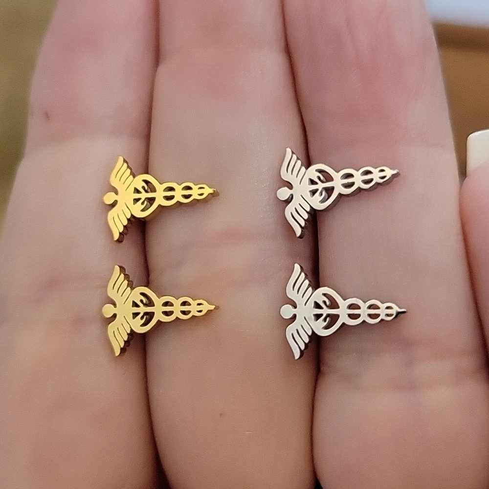 🔥LAST PAIR🔥 Medical Physician Caduceus Stud Earrings
